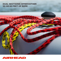 Airhead tow rope in use towing an inflatable tube demonstrating stable performance