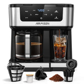 AIRMSEN front view showing dual brewer and compact design for countertop convenience