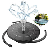 AISITIN front view of full solar fountain kit showing compact pump and panel benefit easy setup