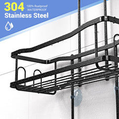 Aitatty side view showing hooks and razor holder, improved shower organization