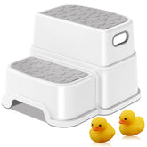 AJVV two-step stool front view showing stable design and easy access