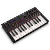 Akai Professional MPK Mini IV front overview showing compact controls and keys for portable production