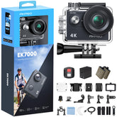 AKASO EK7000 front view showing lens and compact body for versatile shooting