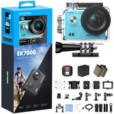 AKASO EK7000 front view showing compact body and controls for easy handling