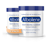Albolene front packaging showing brand and jar for easy identification and storage benefit