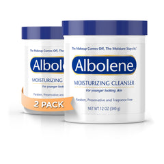 Albolene front packaging showing brand and jar for easy identification and storage benefit