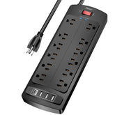 Alestor front view showing 12 outlets and 4 USBs for flexible device connection