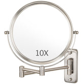 ALHAKIN front view of wall mounted mirror showing full 8 inch face benefit