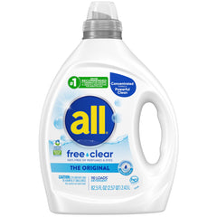 all free clear front packaging showing bottle and unscented benefit