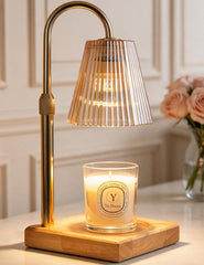 Allanmen gold candle warmer front view showing elegant finish and ambient glow