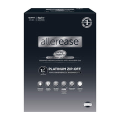 Aller-Ease front view of queen zip-off protector showing fitted look and comfort benefit
