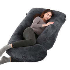 ALLOPERA front view of U-shaped pregnancy pillow showing full-body support