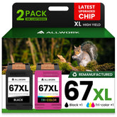ALLWORK front packaging showing 67XL two-pack and clear benefit of savings