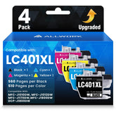 ALLWORK front packaging showing the LC401XL 4-pack and clear product info benefits