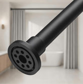 ALLZONE front view of the tension shower rod showing sturdy 1-inch diameter construction and reliable support