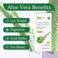 AloeCure bottle close-up displaying natural aloe color and fresh appearance