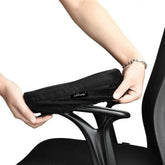 Aloudy front view of armrest pads showing sleek black finish and comfort
