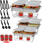 ALPHA LIVING front view of full 33-piece set for fast buffet setup