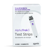 AlphaTrak front packaging showing 50-count tube and branding for quick identification and trust