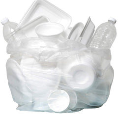 Aluf Plastics clear bag flat spread showing thin durable 6-micron film