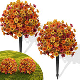Alupssuc front view staked topiary showing instant autumn curb appeal