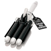 Alure front view of three barrel wand showing full styling tool and ergonomics for faster styling