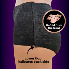 Always Discreet boutique LeakGuards close-up highlighting leak containment along curves