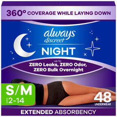 Always Discreet front packaging showing product name and count for quick identification
