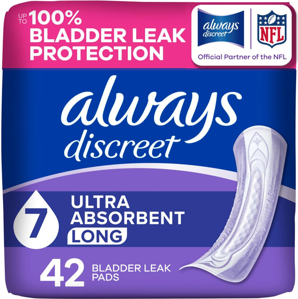 Always Discreet front packaging showing product name and count for easy selection