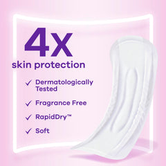 Always Discreet pad close-up texture highlighting soft, skin-friendly surface