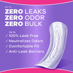 Always Discreet absorbent core close-up illustrating RapidDry fast absorption benefit