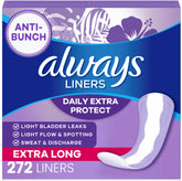 Always extra-long front packaging showing pack benefits and count