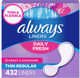 Always front packaging showing count and unscented benefit