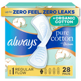 Always front packaging showing count and unscented benefit