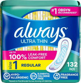 Always front packaging showing Size 1 44 count with convenience