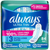 Always Ultra Thin Size 3 front packaging showing product count and unscented benefit