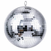 Alytimes disco ball front view showing silver mirrors and reflective sparkle for party ambiance