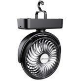 AMACOOL front view showing fan and lantern, clear compact design for travel