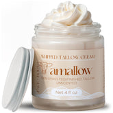 Amallow jar front view showing unscented tallow moisturizer benefit hydration