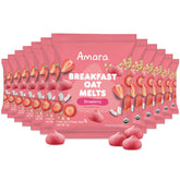 Amara front packaging strawberry showing organic oats benefits