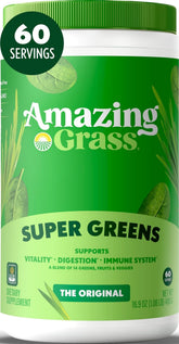 Amazing Grass front packaging showing container and brand benefits