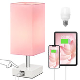 Ambimall pink table lamp front view shows sleek design and soft illumination