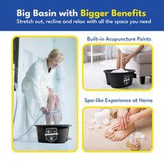 American Wellness Authority basin in use with feet soaking demonstrating comfort and relaxation benefit