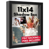 Americanflat shadow box front view showing black frame and clear glass preservation