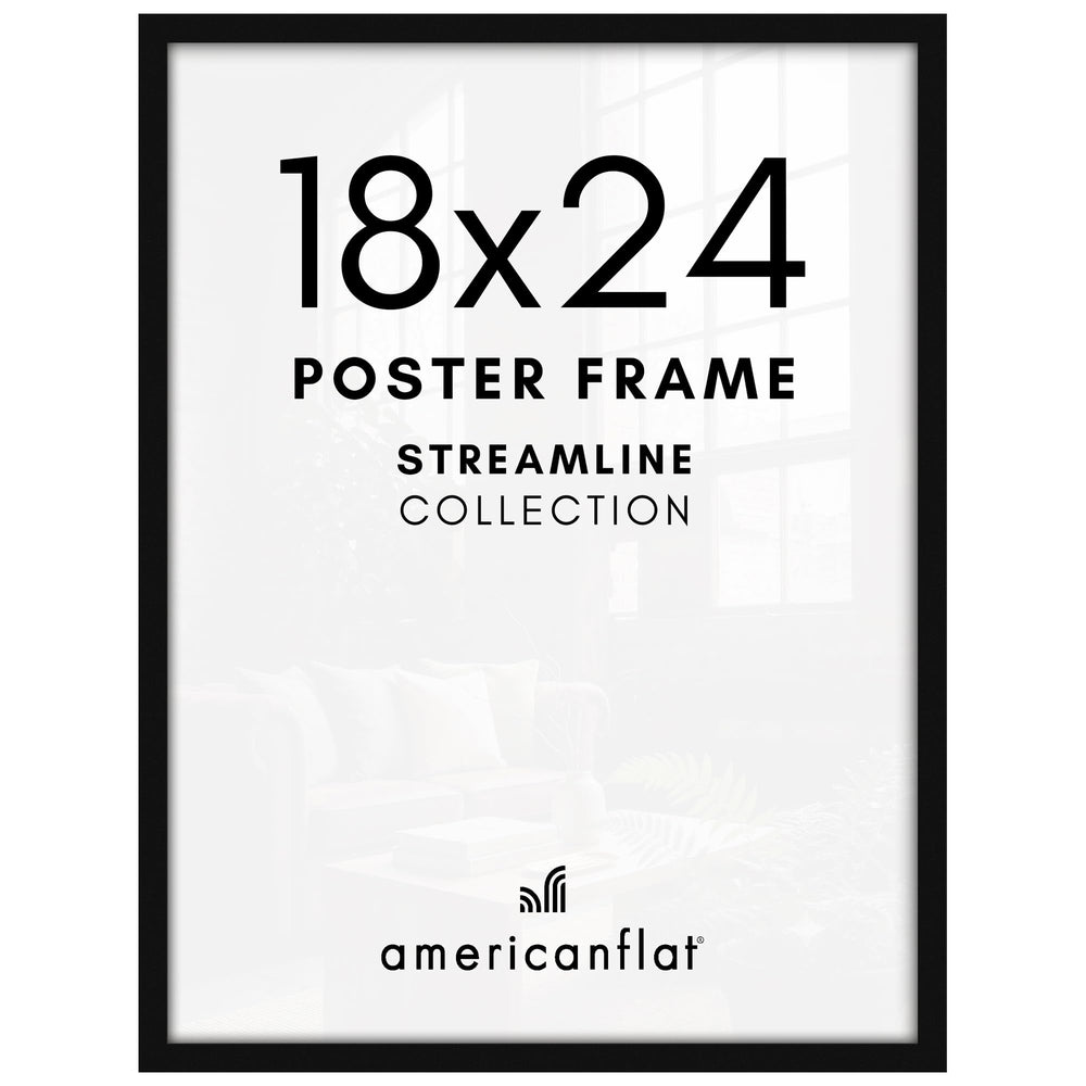 Americanflat 18x24 front view showing black slim frame and clear display