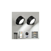AMETHEUS front view black sconce showing clean modern design and cordless benefit
