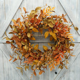 AMF0RESJ front view wreath showing warm autumn entryway welcome benefit