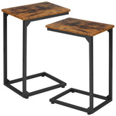 AMHANCIBLE front view of both C-shaped end tables showing compact pair benefits
