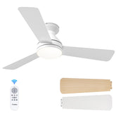 Amico front view of 42-inch white fan showing sleek profile and energy savings