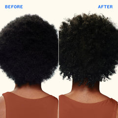 amika applied to wet curly hair demonstrating improved manageability benefit